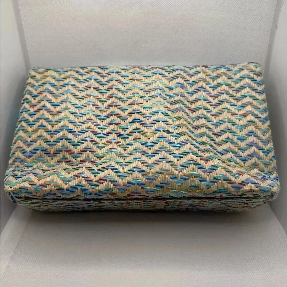 Lancome Paris Colorful Zip Up Tassel‎ Woven Cosmetic Travel Bag